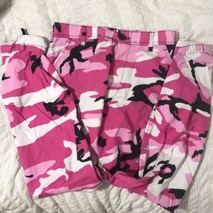 Pink camo cargo pants